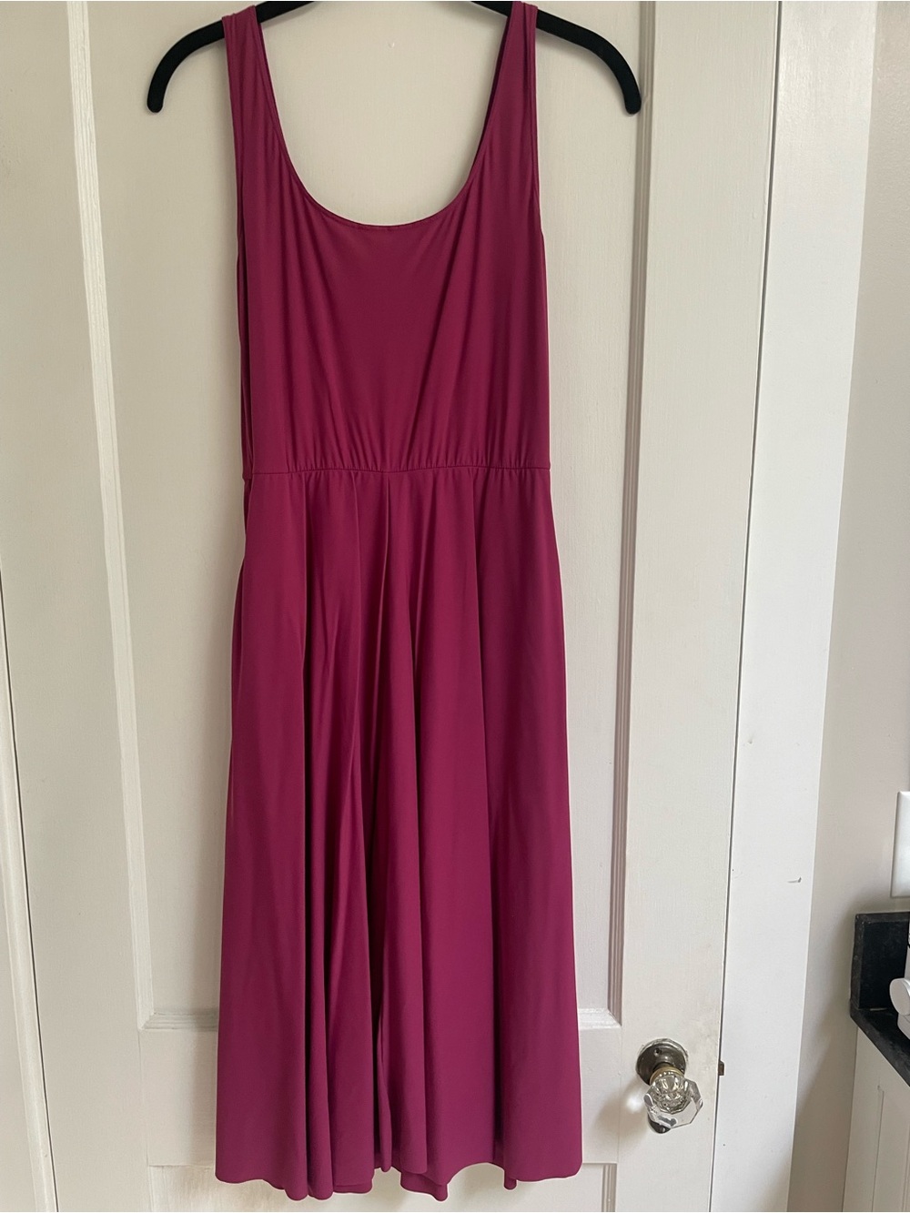 Scoop Neck Maxi Dress in Raspberry